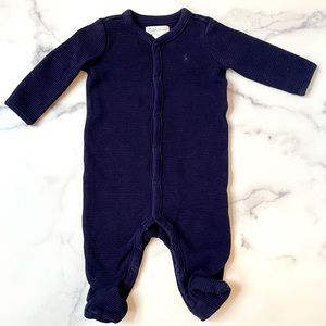 Not available - Ralph Lauren baby boys 3 months waffle knit snap front one-piece